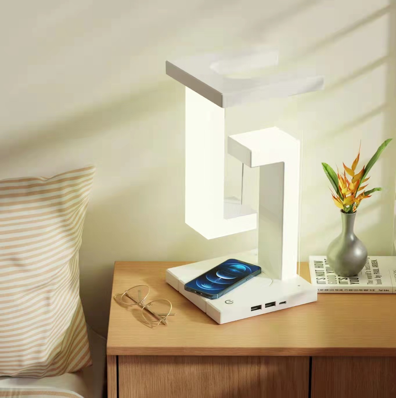 Wireless Charging Floating Table Lamp for Home Bedroom