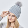 Women Faux Fur Pom Pom Hat Winter Keep Warming Beanie Hat