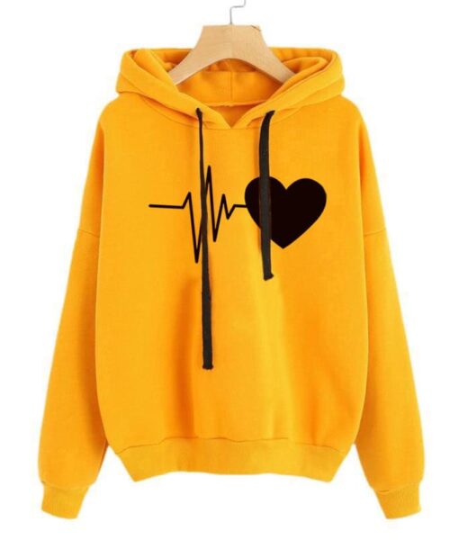 Heart Print Streetwear Hoodies Women Sweatshirt Spring Autumn Long Sleeve Hoodie Clothes
