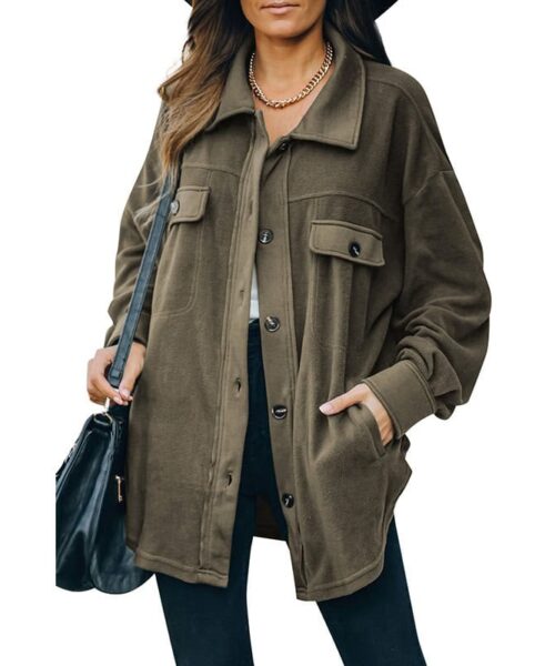 New Lapel Fleece-breasted Cardigan Jacket Shirt