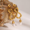 Stainless Steel Pearl Earrings High Sense