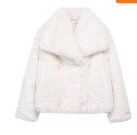Winter Plush Coat Thick Lapel Casual Long Sleeve Tops