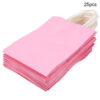 Pink Kraft Paper Gift Bags 25PCS Wedding Candy Favors
