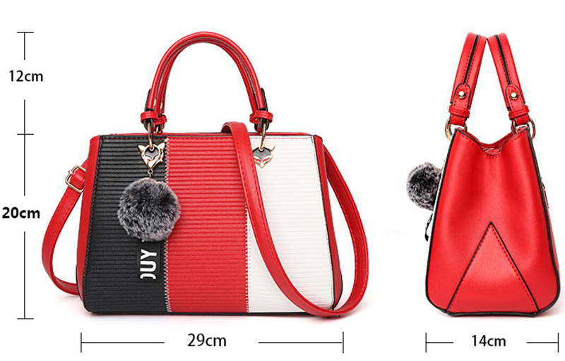 Women's Hairball Ornaments Patchwork Crossbody Handbag