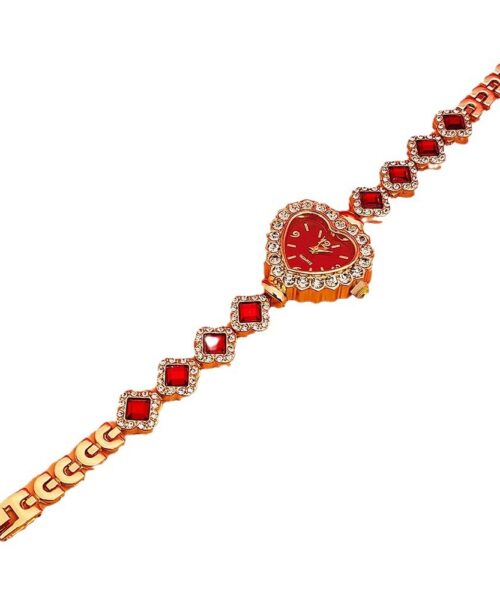Diamond Heart Bracelet Watch Set