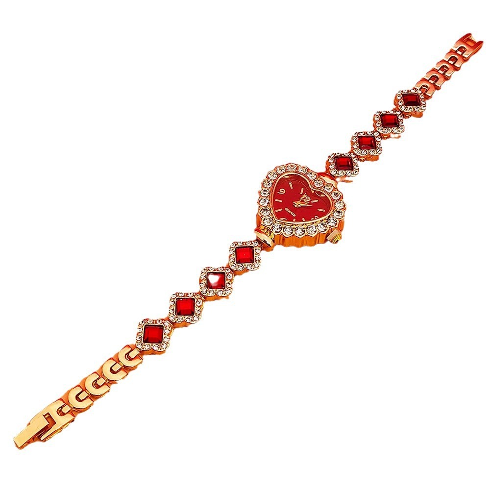 Diamond Heart Bracelet Watch Set