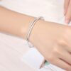 Pure Silver 9999 Glossy Bracelet Round Bar for Women