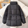 Winter Plaid Sewing Lapel Coat With Lace-up Design Fashion Loose