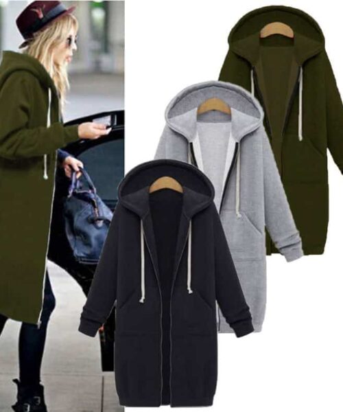 Hooded long-sleeved winter sweater women's