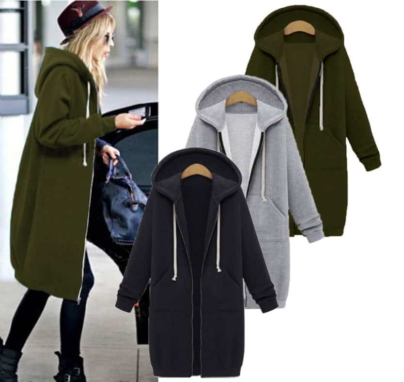 Hooded long-sleeved winter sweater women's