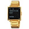 Creative LED Letter Display Square Steel Watch