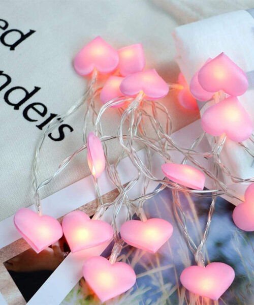 Fabric Love Lighting Chain Decorative Heart-shaped Romantic