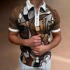 Men's POLO Shirt Striped Printed Short Sleeve