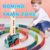 Electric Domino Train Toy with Building Blocks