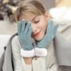 Women's Autumn Winter Suede Warm Ski Gloves
