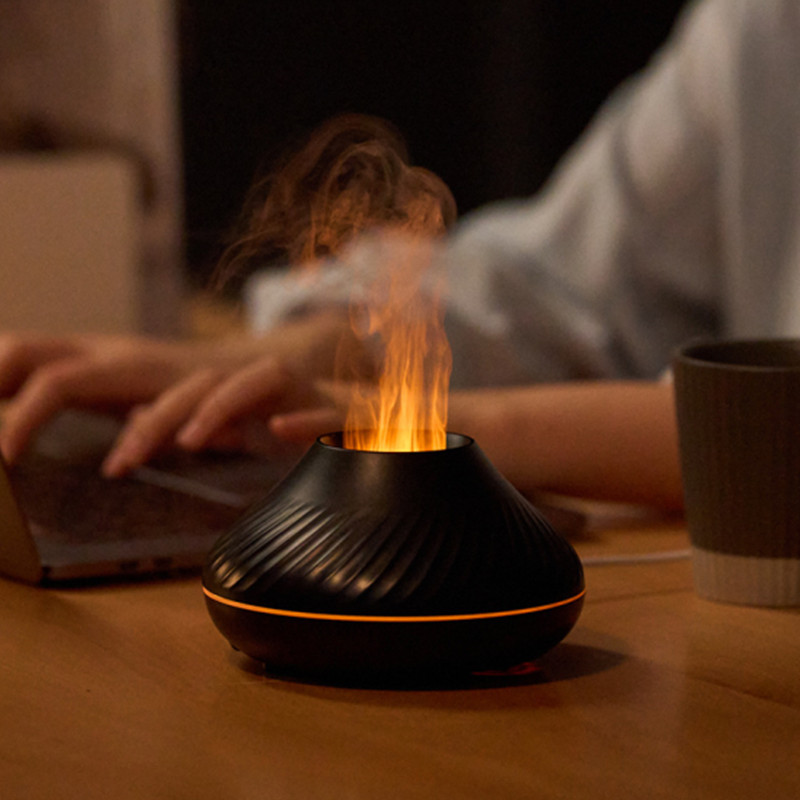 RGB Flame Aroma Diffuser 130ml 3D Colorful Humidifier