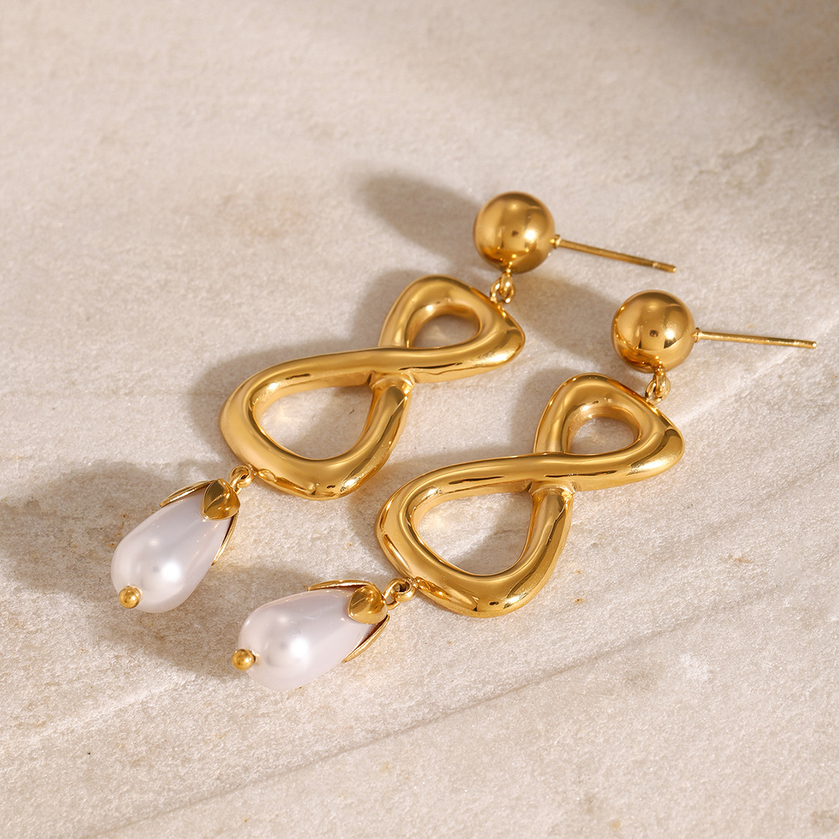 Stainless Steel Pearl Earrings High Sense