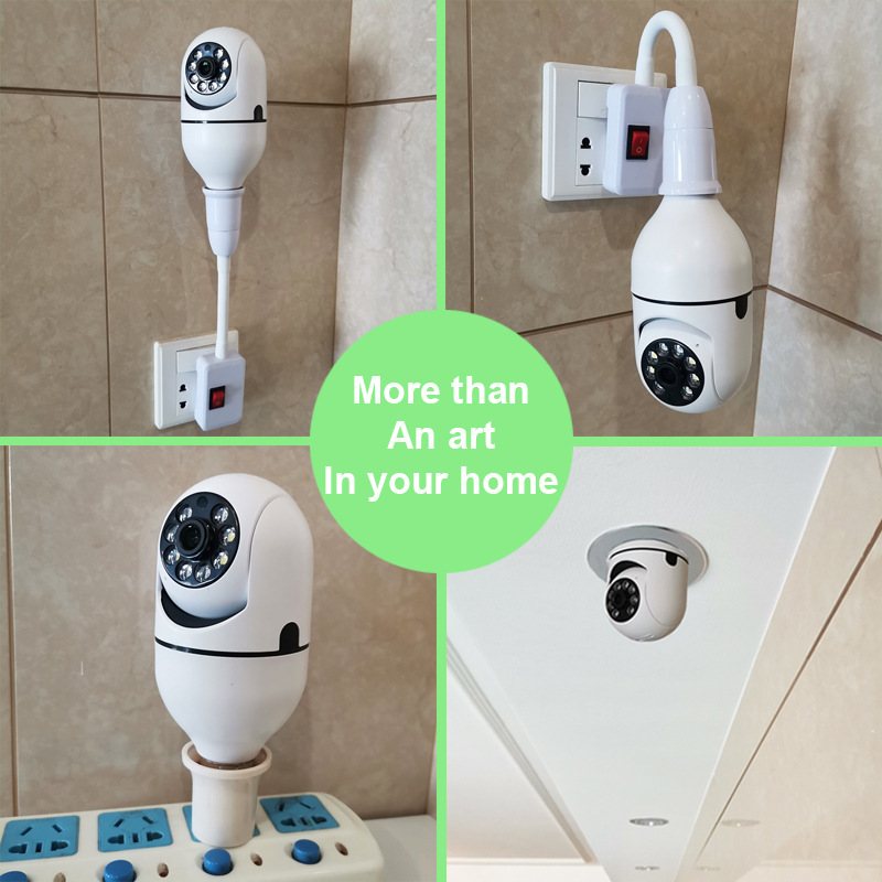 WiFi 1080P Camera Bulb E27 4X Zoom 5G Alarm Monitor