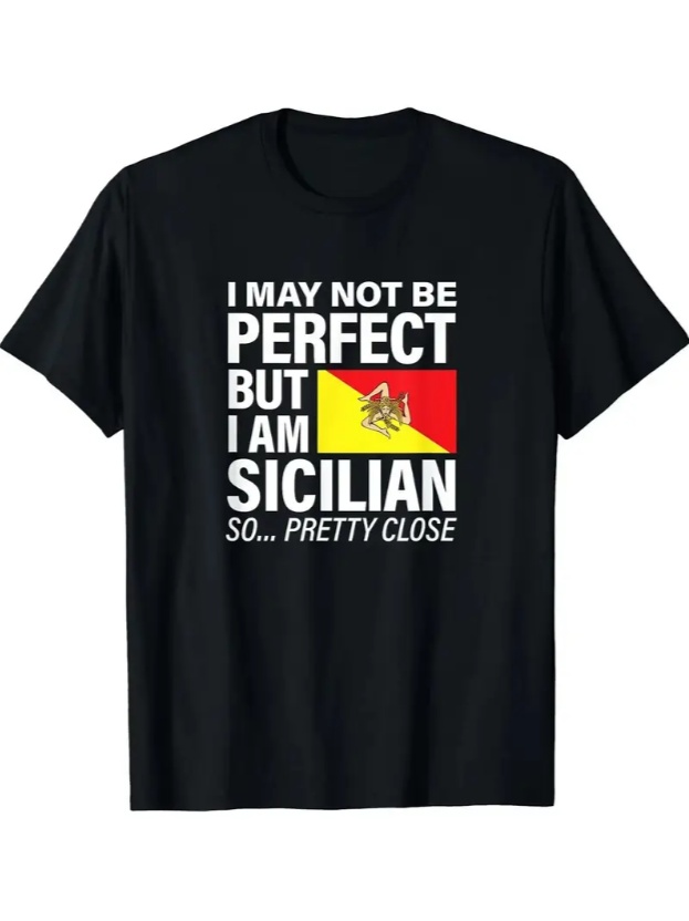 New Limited Funny Perfect Sicilian Flag Design SICILIA, I Love Sicily T-Shirt Long Or Short Sleeves