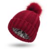 Women Faux Fur Pom Pom Hat Winter Keep Warming Beanie Hat