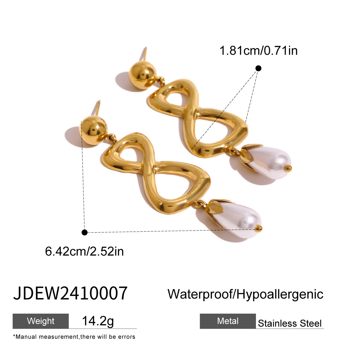 Stainless Steel Pearl Earrings High Sense