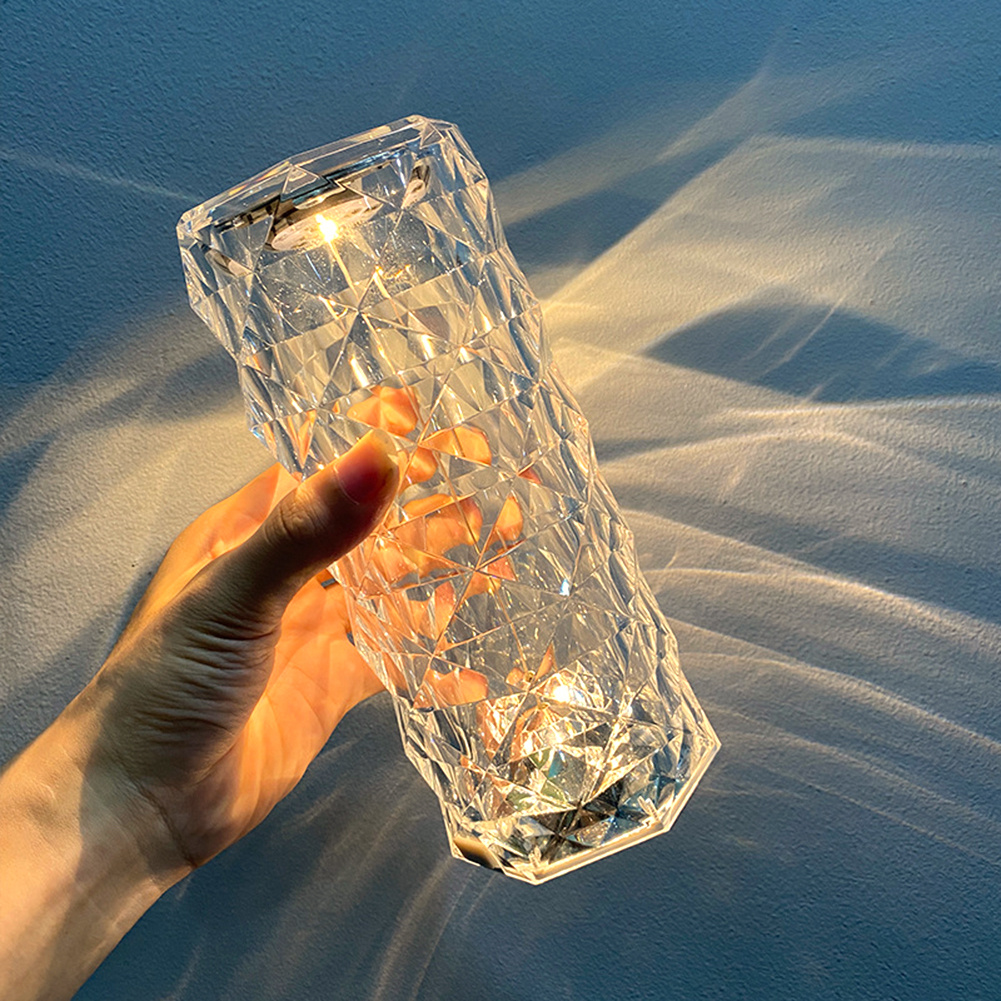 Nordic Crystal USB Table Lamp Touch Dimming Rose Projector