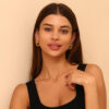 18K Gold Plated Stainless Steel Geometric Heart Earrings