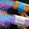 Bubble Gun Rocket 69 Holes Automatic Blower for Kids