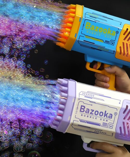 Bubble Gun Rocket 69 Holes Automatic Blower for Kids