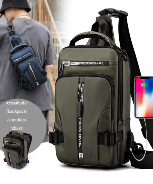 Crossbody Bags Men Multifunctional Backpack Shoulder Chest Bags