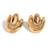 18K Gold Plated Stainless Steel Geometric Heart Earrings