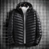 Men's Hooded Cotton Jacket Short Lightweight Cotton Coat