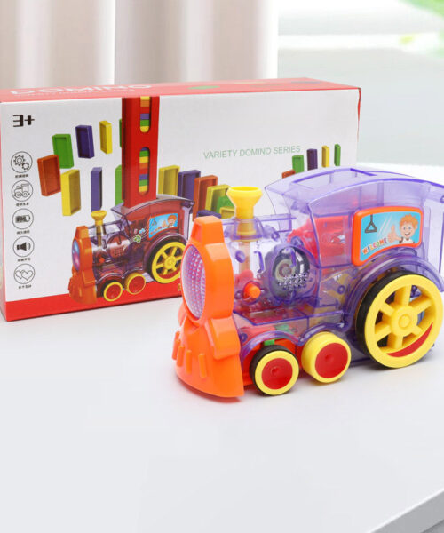 Electric Domino Train Toy with Building Blocks