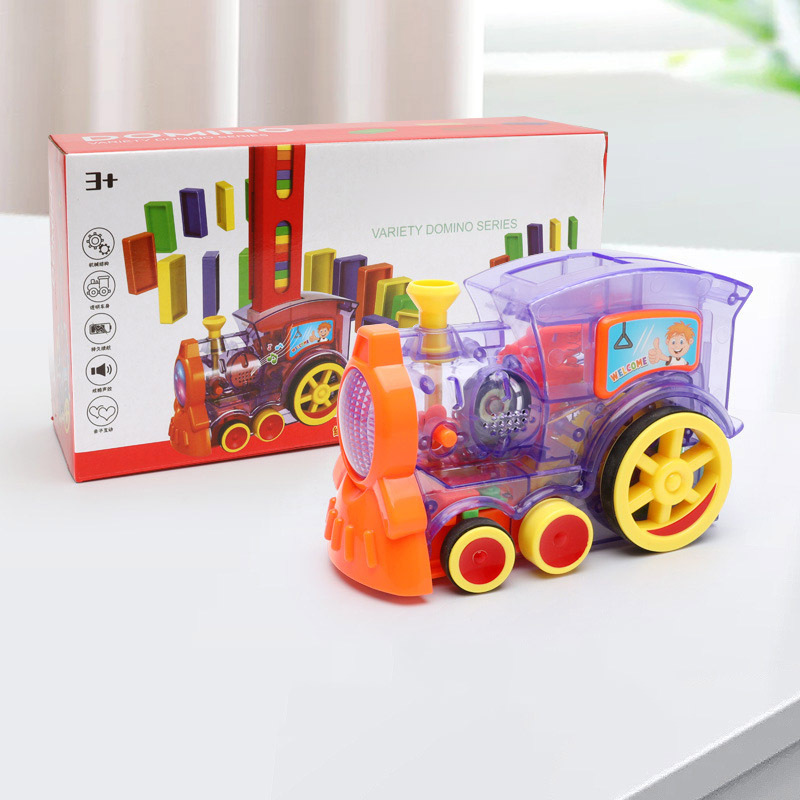 Electric Domino Train Toy with Building Blocks