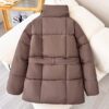 Warm Lapel Plaid Coat With Belt Design Fashion Casual