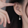 S925 Silver Spiral Pearl Earrings for Women