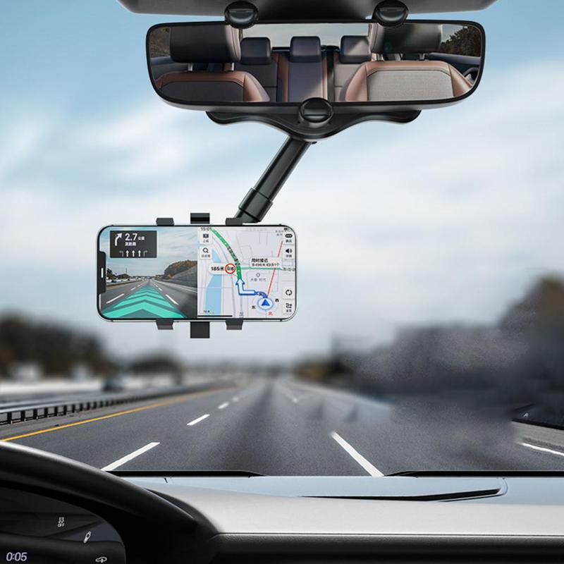 Rearview Mirror Phone Holder 360° Rotatable & Retractable
