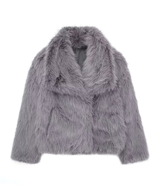 Winter Plush Coat Thick Lapel Casual Long Sleeve Tops