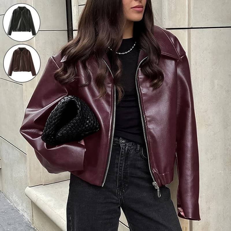 Solid Color Lapel Zipper Jacket Fashion Casual