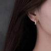 S999 Silver Unique Cross Shell Earrings