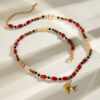 Stainless Steel Pearl Swallow Bird Pendant Necklace