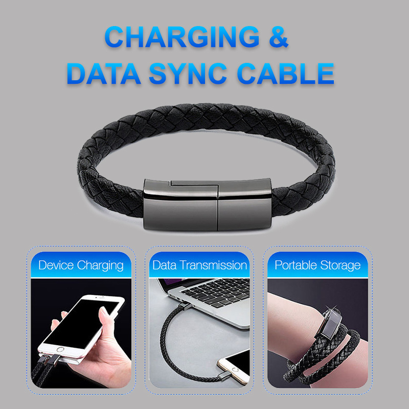 Bracelet USB Charger Cable for iPhone 14/13 USB-C & Micro