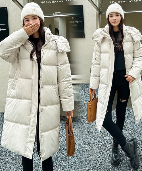 Long Over The Knee Thickened Hooded Jacket
