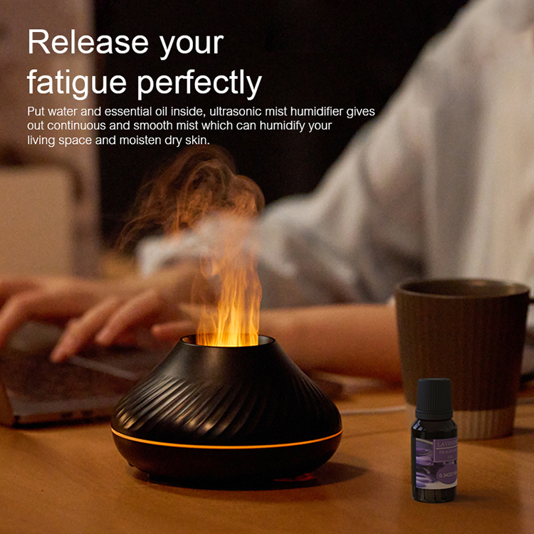 RGB Flame Aroma Diffuser 130ml 3D Colorful Humidifier