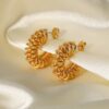 18K Gold Titanium Steel Circle Earrings Jewelry