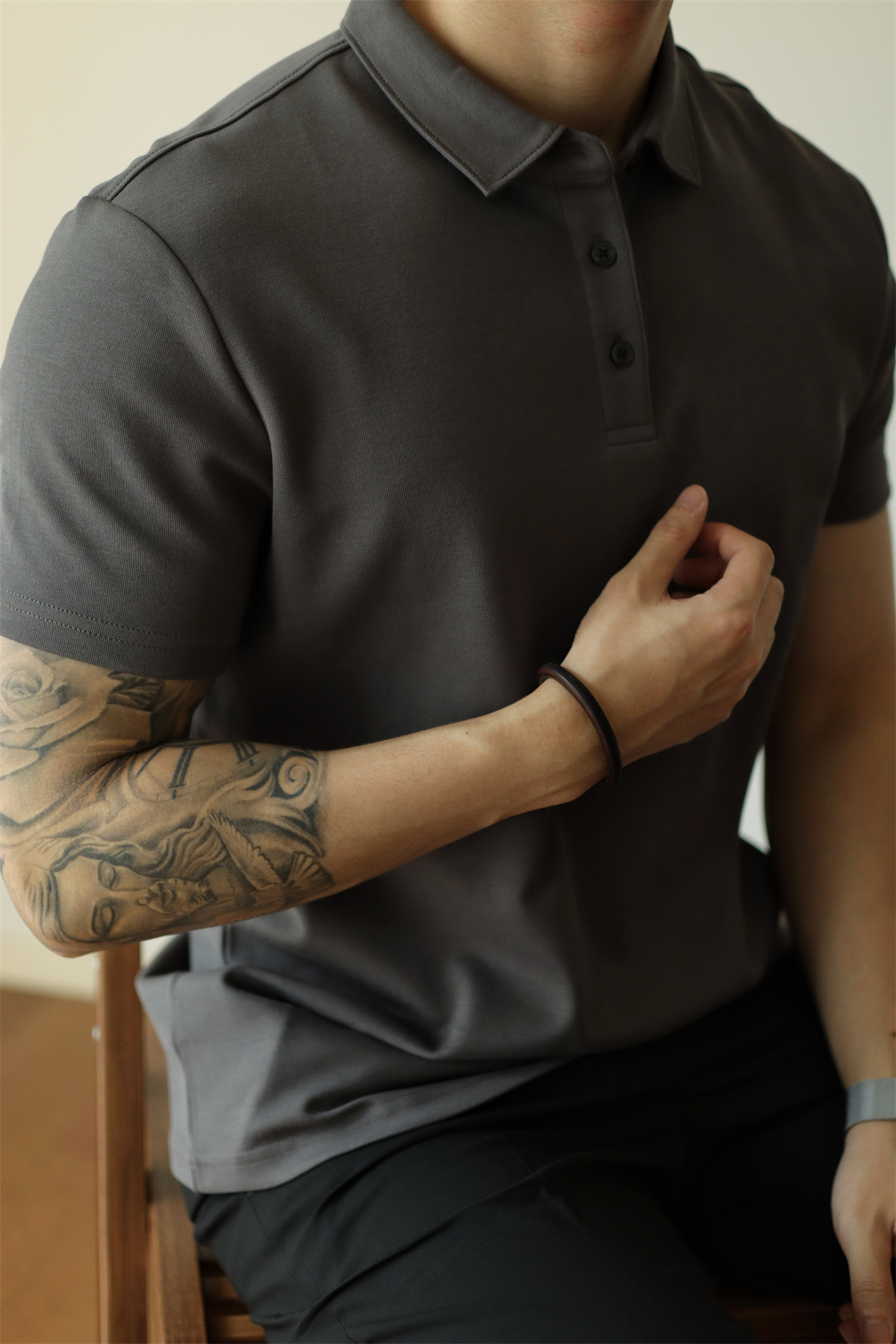 Men's Polo Shirt Lapel Young Business Short Sleeve