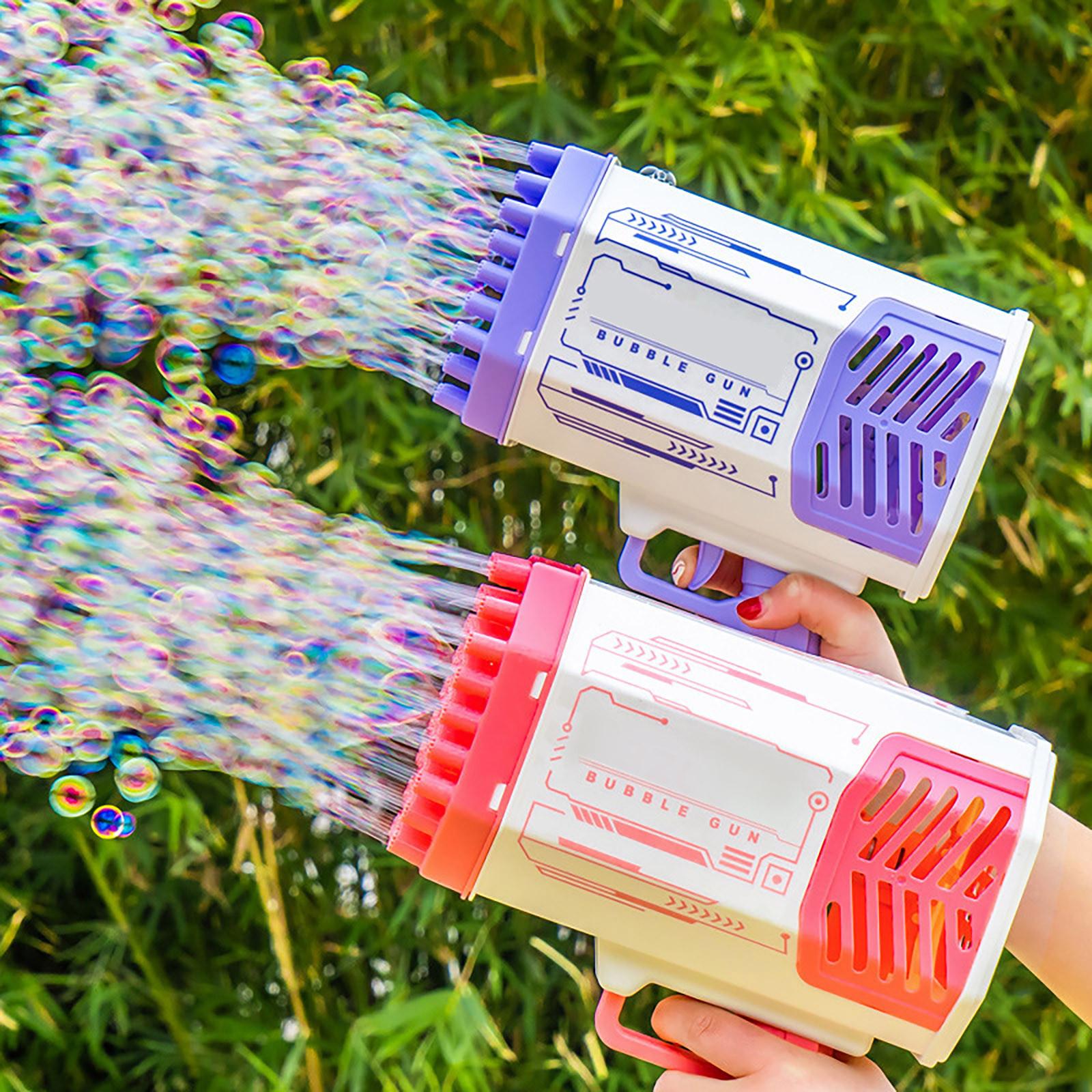 Bubble Gun Rocket 69 Holes Automatic Blower for Kids