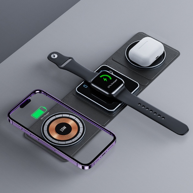 Magnetic 3-in-1 Wireless Charger for iPhone, AirPods, iWatch