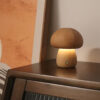 Wooden Mushroom LED Night Light with Touch Switch for Kids