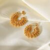 18K Gold Titanium Steel Circle Earrings Jewelry